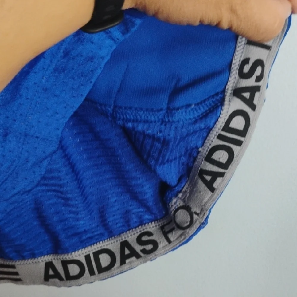 Adidas Football Blue White Performance Jersey Athletic Sporty Activewear Size M